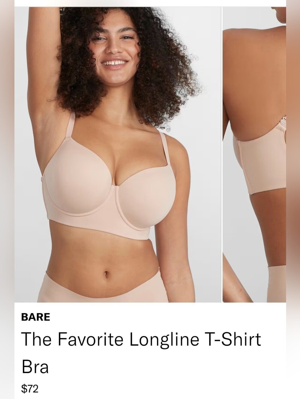 Bare Necessities The Favorite Longline T-Shirt Bra - Nude